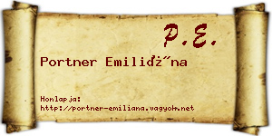 Portner Emiliána névjegykártya